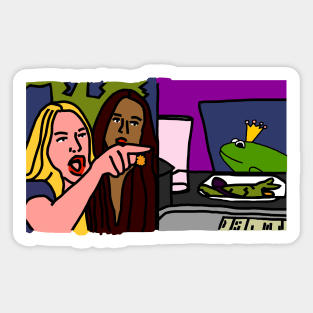 Woman Yelling at Cat Memes with Royalty Frog Prince Sticker